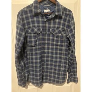 Columbia‎ Plaid Shirt Mens Blue Long Sleeve Hiking Outdoor  Medium Button Up